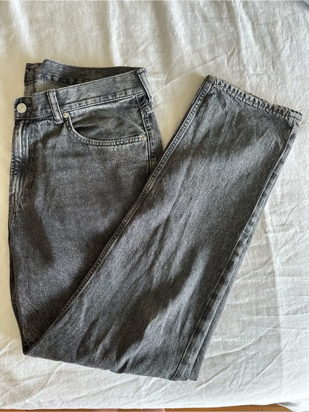 H&M Men's Washed Charcoal Straight Jeans